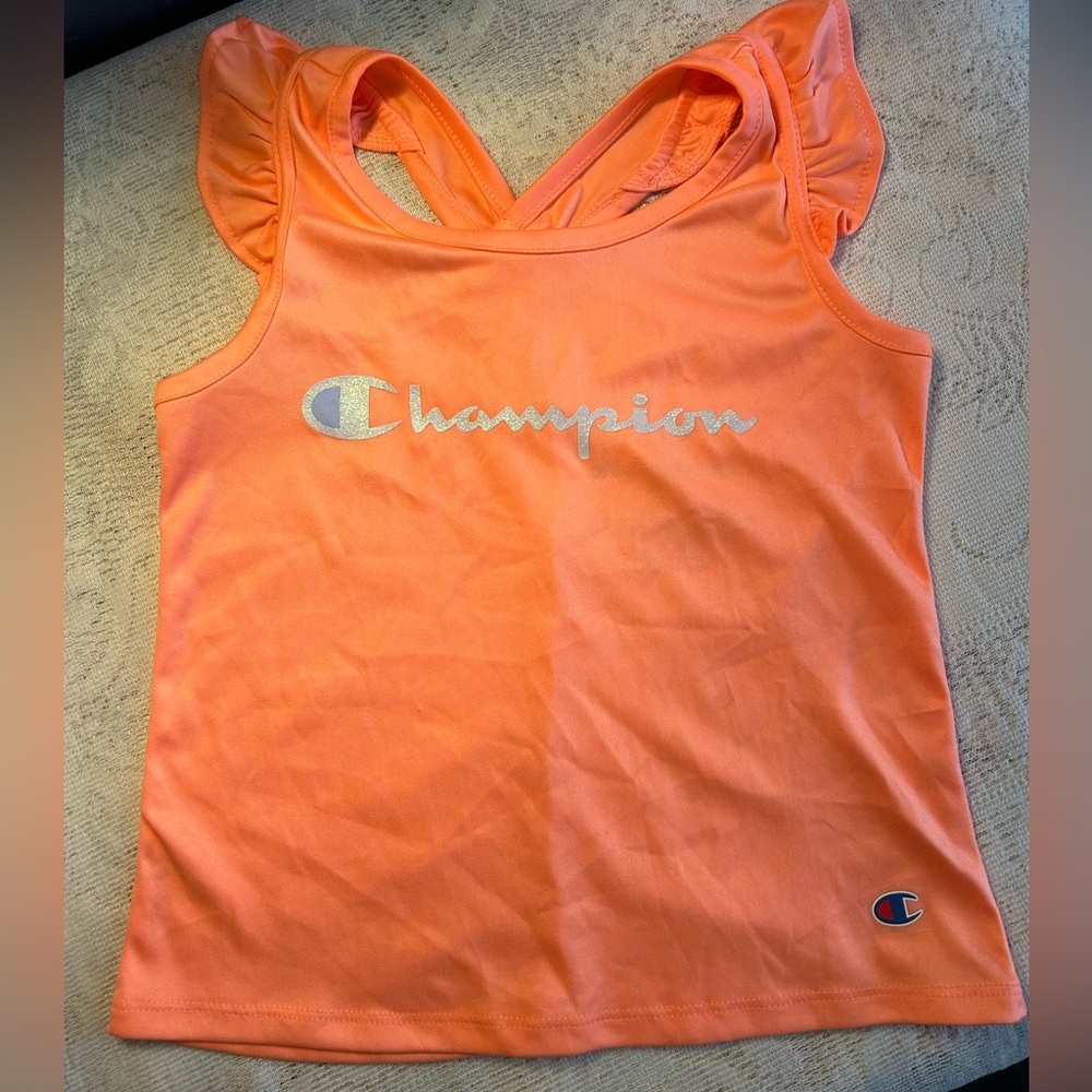 5 for $25 - Champion Orange Ruffled Backless Sleeveless Tank Top
